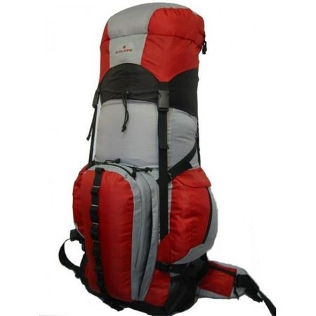 K-CLIFFS K-Cliffs Expandable 6000Ci - 8000Ci Sport Scout Camping & Hiking Backpack With Aluminum Frame Travel Bag; Red & Gray LM182 Red/Grey